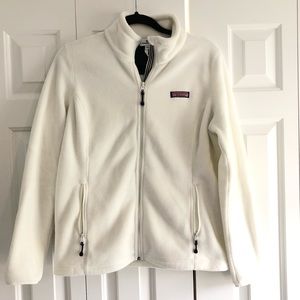 Vineyard Vines full-zip white fleece